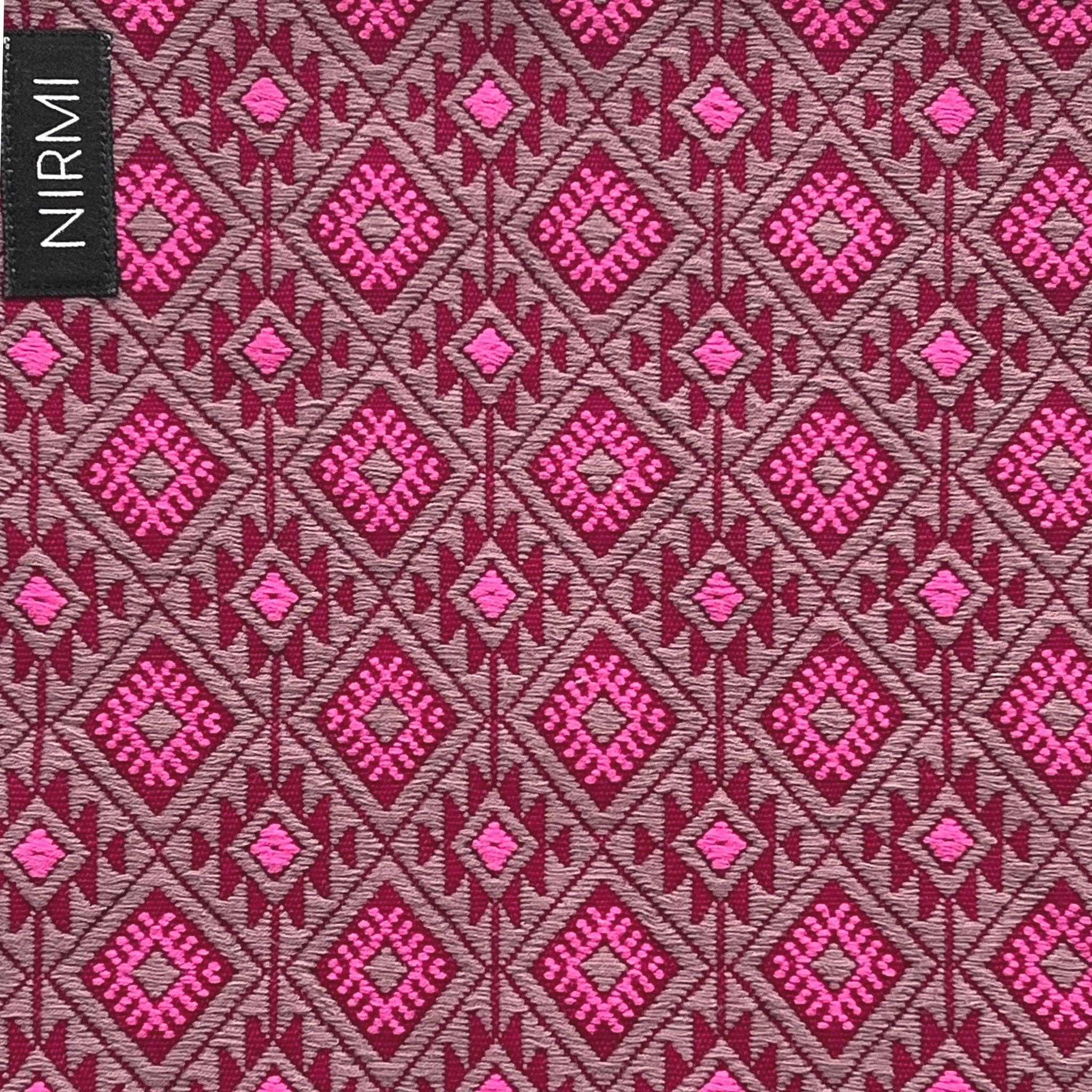 NIRMI Babytrage aus Leinen & Wolle, mit Patch "Rombo Estrella" (Mexiko)
