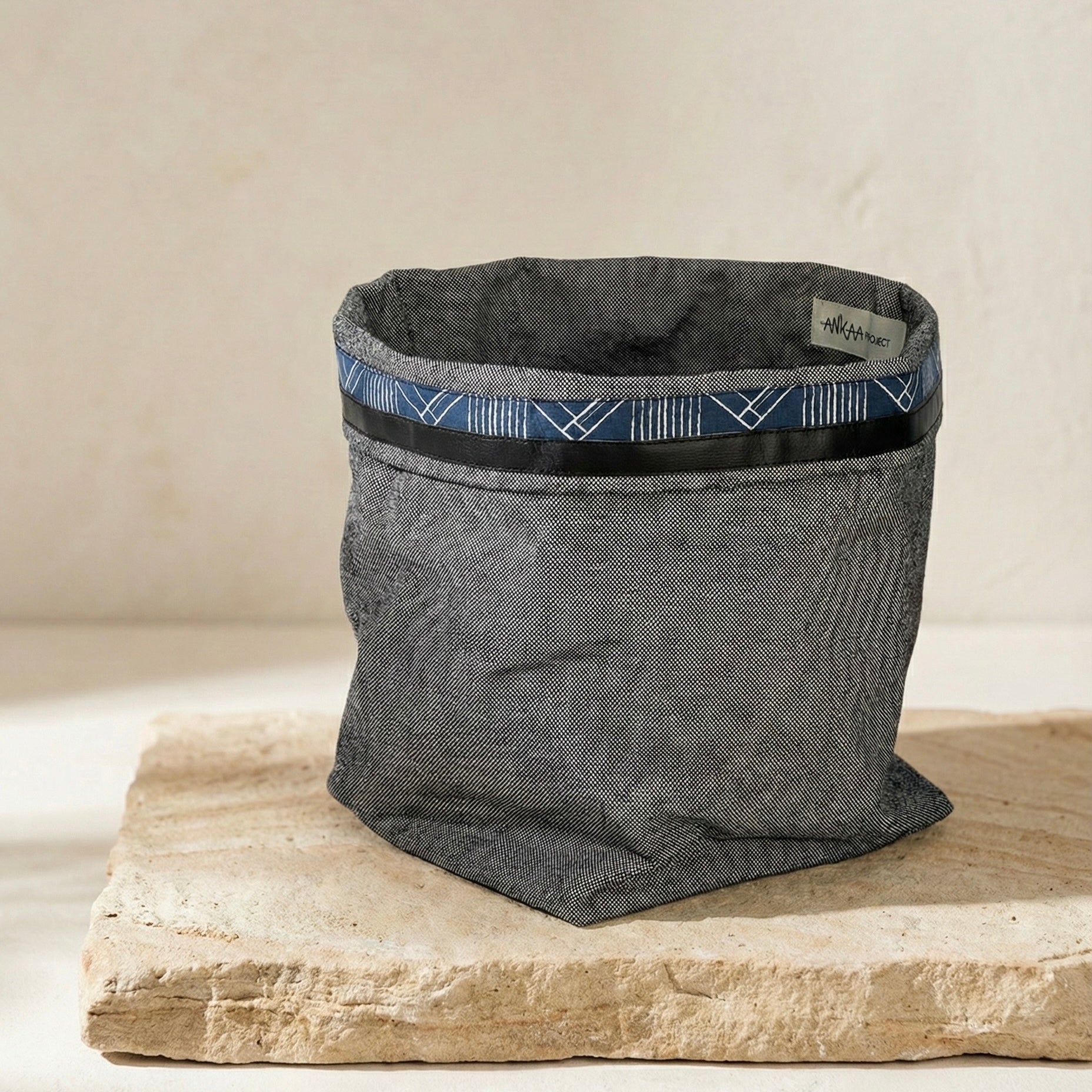 Upcycled fabric basket