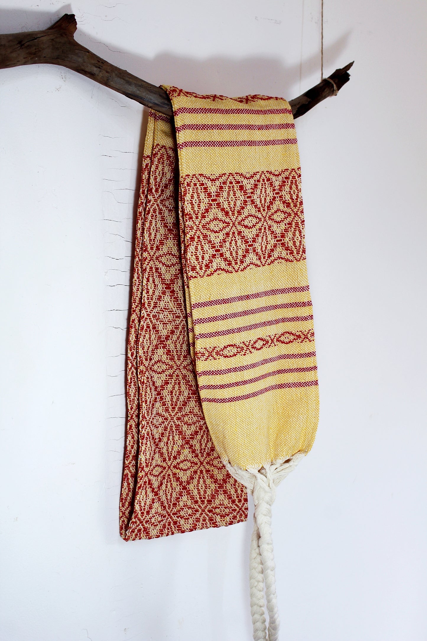 Mexikanische Light Faja "Calendula" stützender Bauchgürtel, Wärmegürtel handgewebt