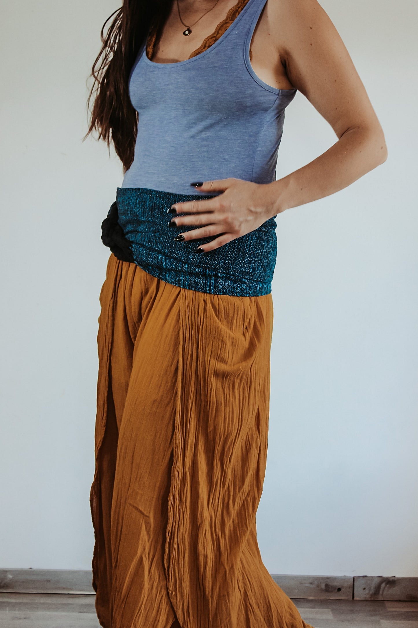 Mexikanische Light Faja "Cenote" stützender Bauchgürtel, Wärmegürtel handgewebt