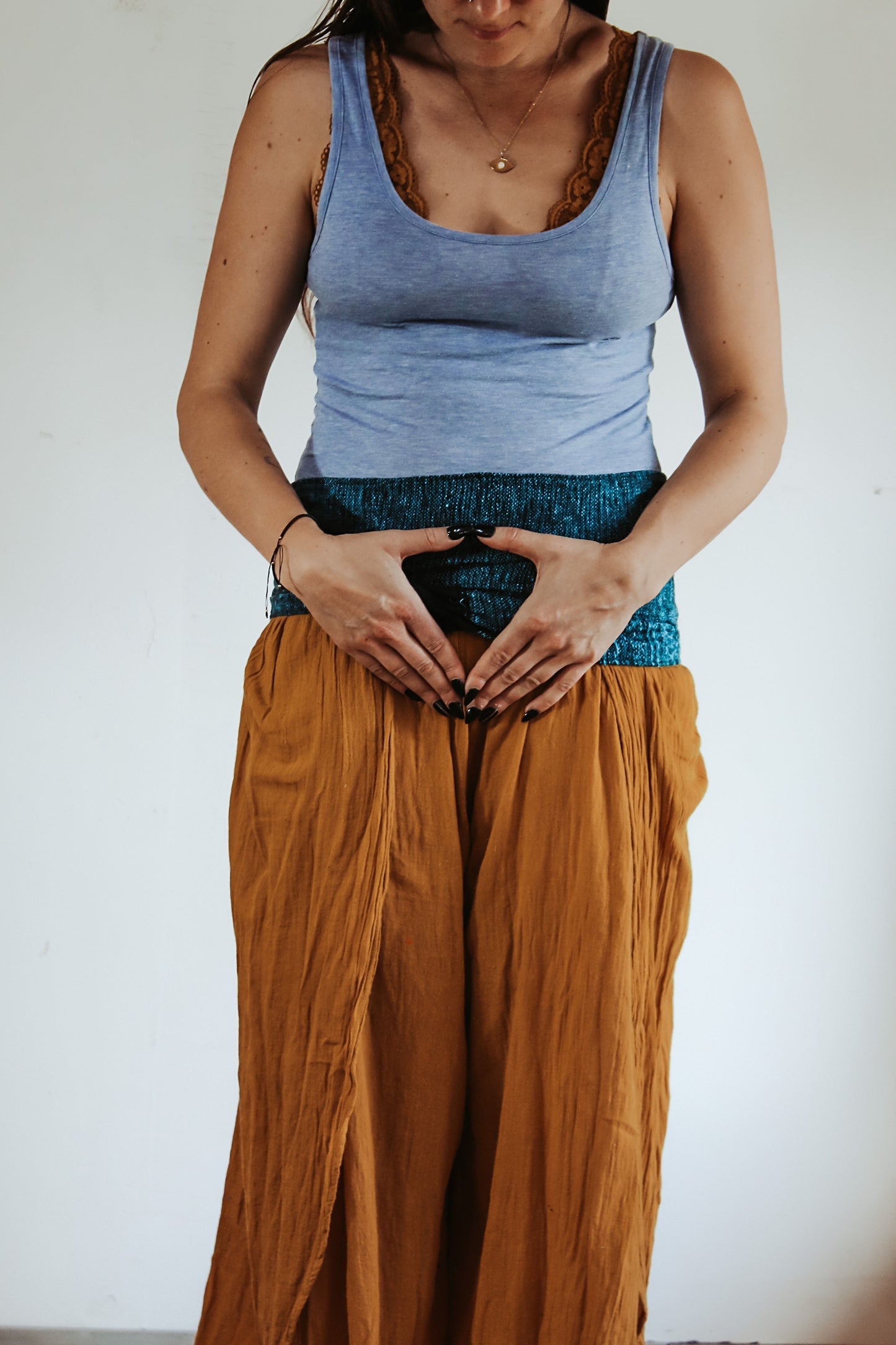 Mexikanische Light Faja "Cenote" stützender Bauchgürtel, Wärmegürtel handgewebt